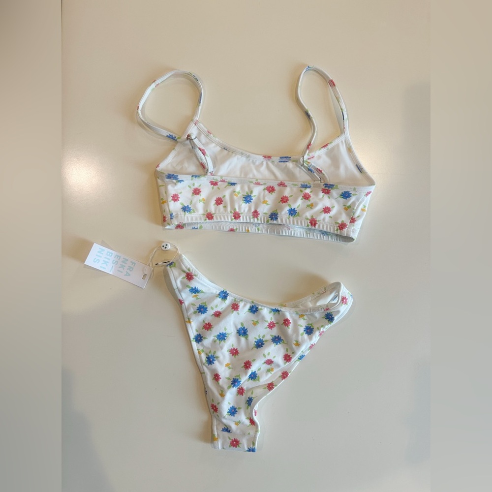 Frankie's Bikinis Bay View Bralette Bikini Set - Water Blossom NWT - Picture 5 of 5